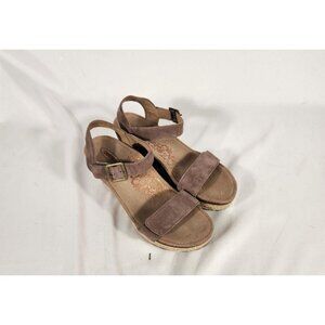 Aetrex Womens Suede Espadrille Sandal Brown Boho Y2K Summer 7